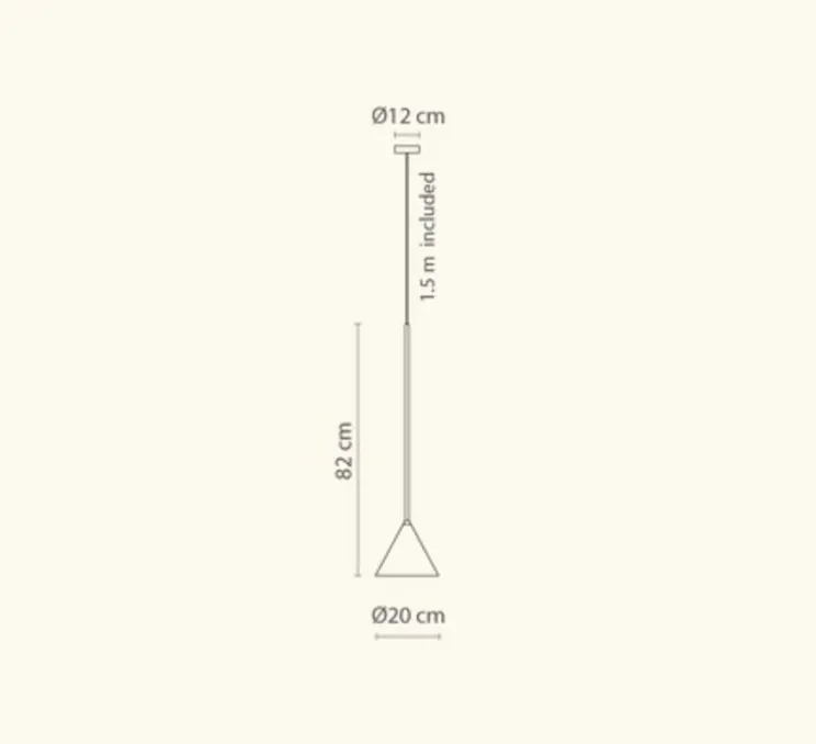 Suspension, Rubi Mono, noir et or, Ø20cm, H82cm - Robin