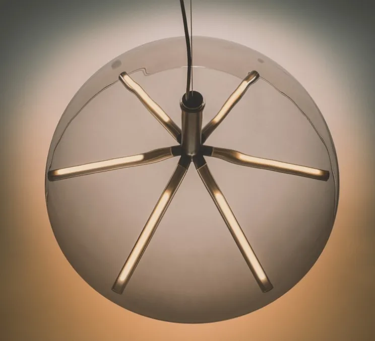 Suspension, Runa, bronze mat, gris fumé, LED, dim, DALI, 2700K, Ø45cm, H23cm-Penta