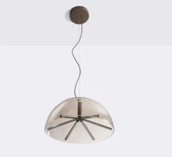 Suspension, Runa, bronze mat, gris fumé, LED, dim, DALI, 2700K, Ø45cm, H23cm-Penta