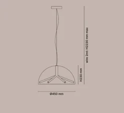 Suspension, Runa, bronze mat, gris fumé, LED, dim, DALI, 2700K, Ø45cm, H23cm-Penta