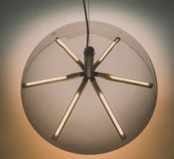 Suspension, Runa, bronze mat, gris fumé, LED, dim, 0-10V, 2700K, Ø45cm, H23cm-Penta