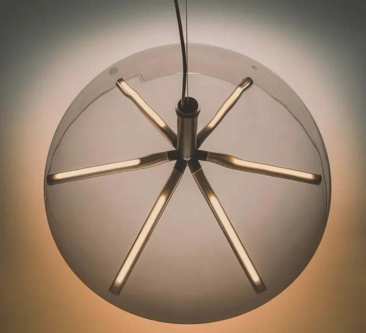 Suspension, Runa, bronze mat, gris fumé, LED, dim, 0-10V, 2700K, Ø45cm, H23cm-Penta