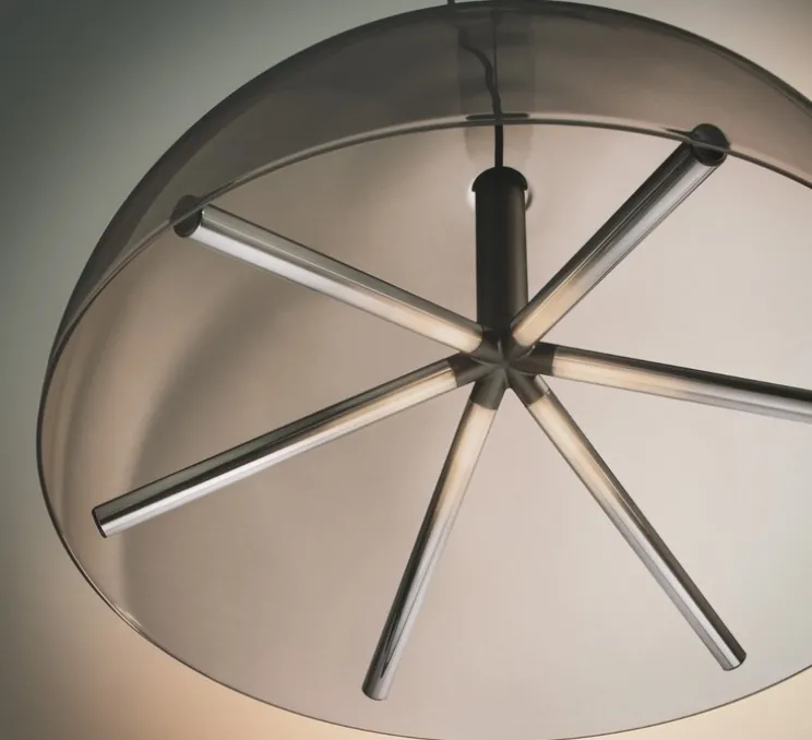 Suspension, Runa, bronze mat, gris fumé, LED, dim, 0-10V, 2700K, Ø45cm, H23cm-Penta