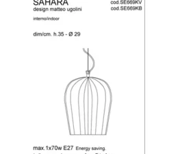 Suspension, SAHARA, blanc, Ø29cm, H35cm - KARMAN
