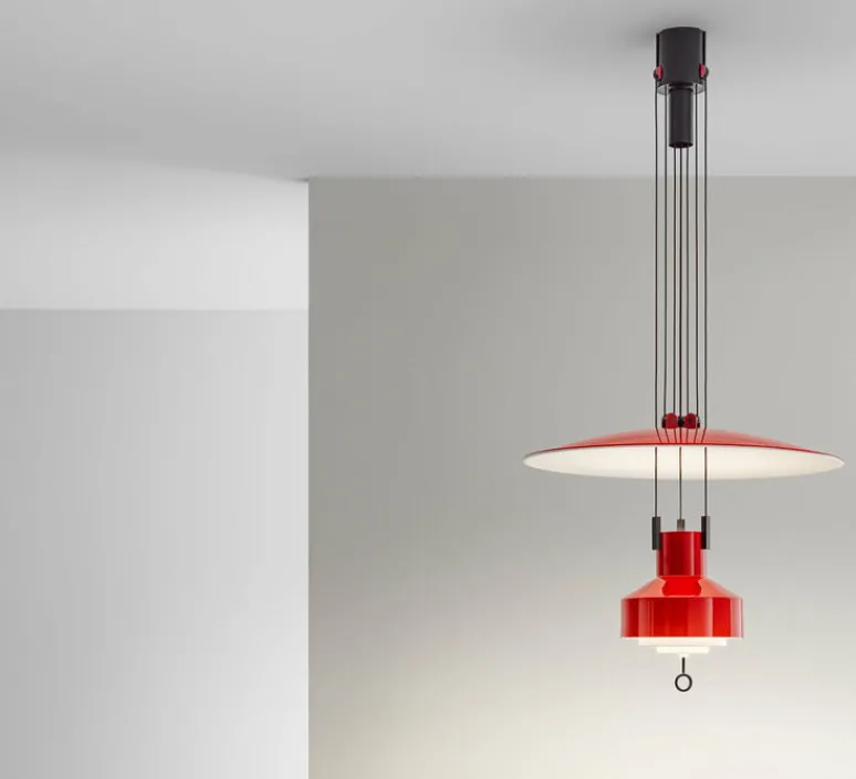 Suspension*Stilnovo Suspension, Saliscendi , , Ø63cm, H129cm - rouge