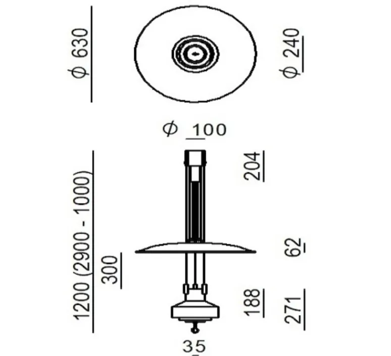 Suspension*Stilnovo Suspension, Saliscendi , , Ø63cm, H129cm - rouge