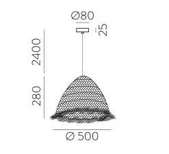 Suspension*ACB Suspension, Samira, , Ø50cm, H28cm - rafia