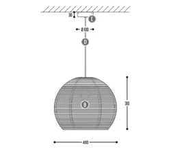 Suspension*DARK Suspension, Sangha 40, , Ø40cm, H31cm - noir