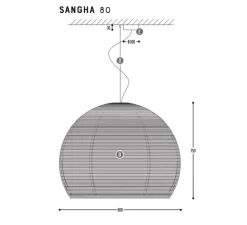 Suspension*DARK Suspension, Sangha 80, , Ø80cm, H75cm - noir