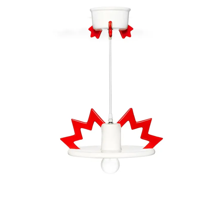 Suspension, Santa Fe, blanc, rouge, Ø32cm, H15cm - Memphis Milano