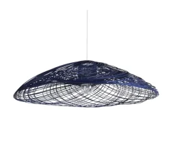 Suspension*Forestier Suspension, Satelise L, rotin , Ø110cm, H40cm - bleu