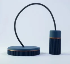 Suspension, Sati Sophie Bronze, bleu, Ø4,7cm, H9,5cm - Alucyne