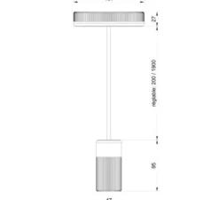 Suspension, Sati Sophie Bronze, bleu, Ø4,7cm, H9,5cm - Alucyne