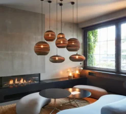 Suspension, Scraplights, Disc 20, marron, Ø50cm, H23cm - Graypants