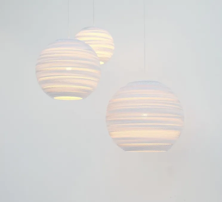 Suspension, Scraplights, Moon 18, blanc, Ø45cm, H40cm - Graypants
