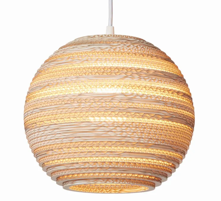 Suspension, Scraplights, Moon 10, Blonde, Ø26cm, H22cm - Graypants