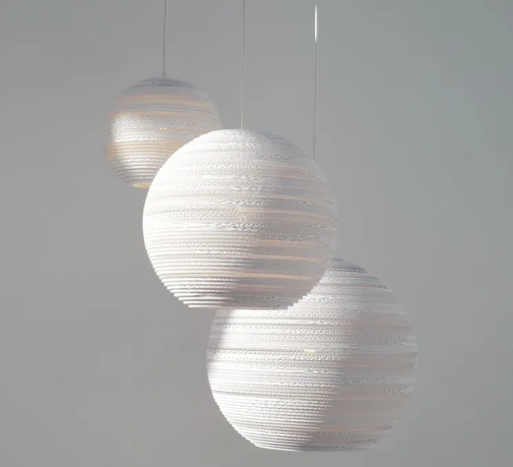 Suspension, Scraplights, Moon 14, blanc, Ø36cm, H31cm - Graypants