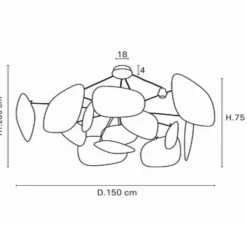 Suspension*Market Set Suspension, Screen 70's 4l XXL, , Ø150cm, H75cm - lin bouleau