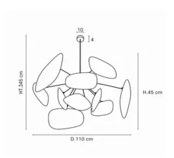 Suspension*Market Set Suspension, Screen 70's XL, , Ø110cm, H45cm - lin, noir