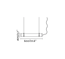Suspension*Faro Suspension, Scuba, , IP66, LED, 3000K, 3200 lm, Ø7cm, l60cm - chrome