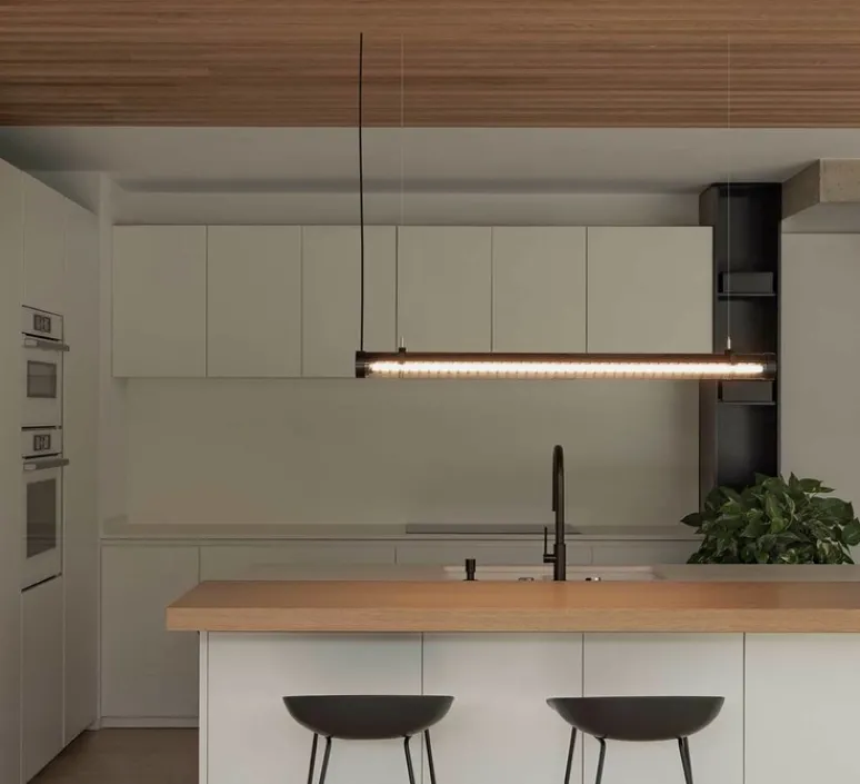 Suspension*Faro Suspension, Scuba Louver 120, , IP65, LED, 2700K, 1575 lm, L120cm, H7cm - noir