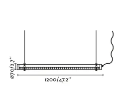 Suspension*Faro Suspension, Scuba Louver 120, , IP65, LED, 2700K, 1575 lm, L120cm, H7cm - noir