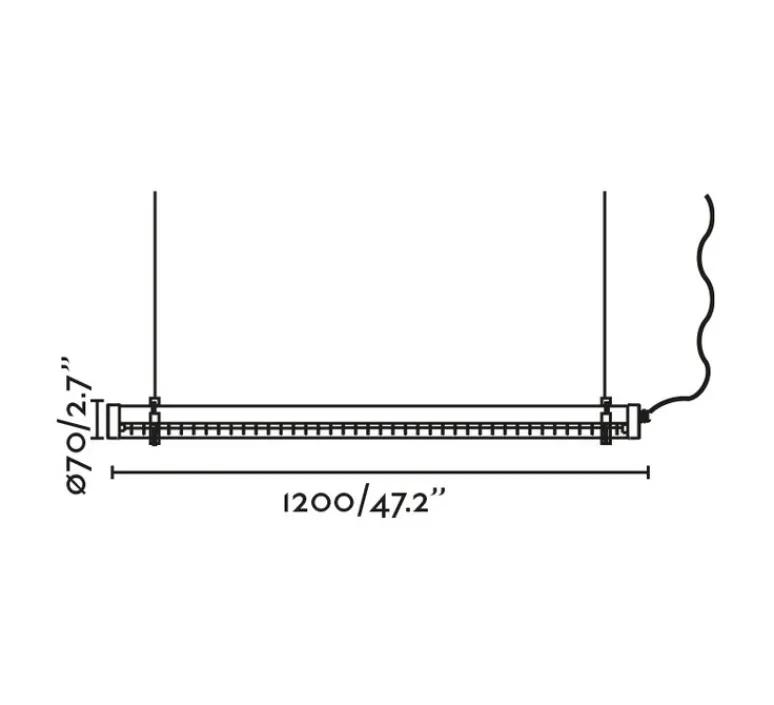 Suspension*Faro Suspension, Scuba Louver 120, , IP65, LED, 2700K, 1575 lm, L120cm, H7cm - noir