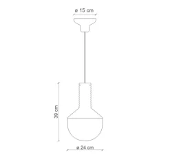 Suspension, Selaron, jaune, Ø24cm, H39cm - Ferroluce