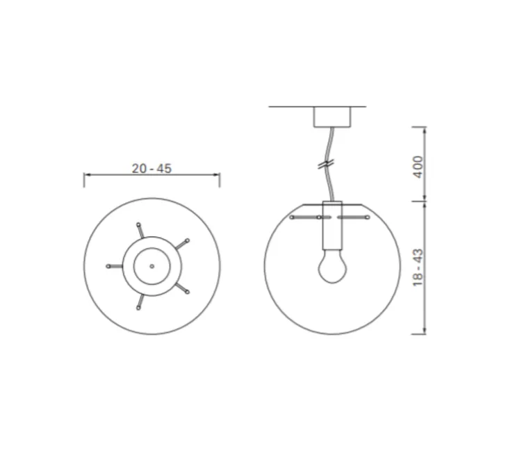 Suspension, Selene 20, transparent, cuivre , Ø20cm - Classicon