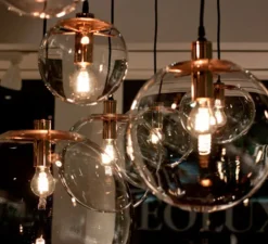 Suspension, Selene 30, transparent, cuivre , Ø30cm - Classicon