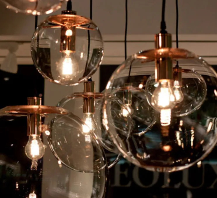 Suspension, Selene 30, transparent, cuivre , Ø30cm - Classicon