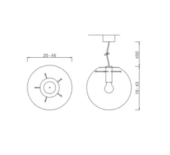Suspension, Selene 30, transparent, cuivre , Ø30cm - Classicon