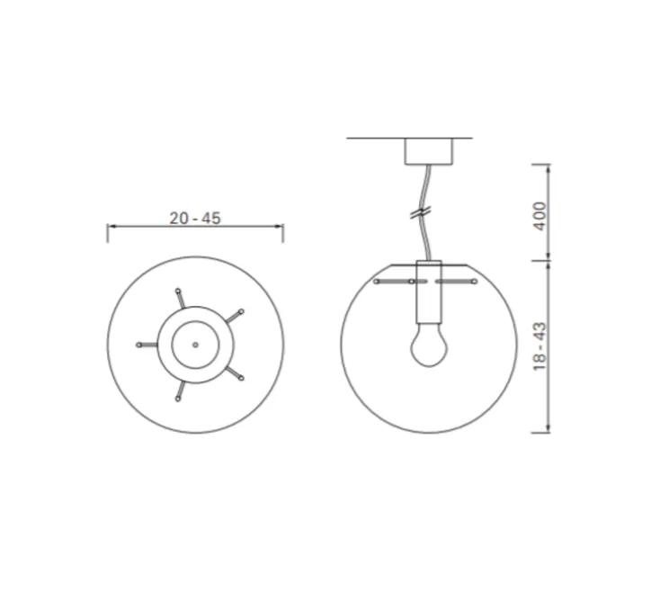 Suspension, Selene 30, transparent, cuivre , Ø30cm - Classicon