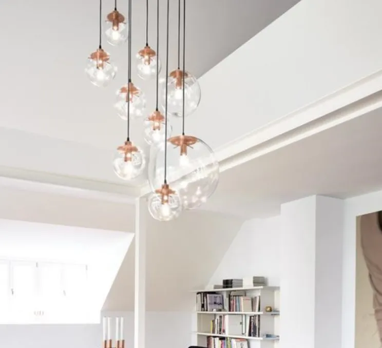 Suspension, Selene 45, transparent, cuivre , Ø45cm - Classicon