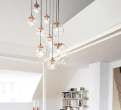 Suspension, Selene 35, transparent, cuivre , Ø35cm - Classicon