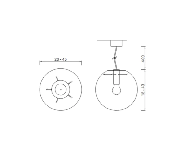 Suspension, Selene 35, transparent, cuivre , Ø35cm - Classicon