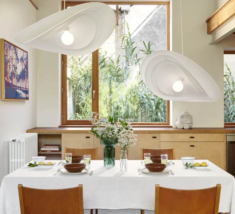 Suspension*Market Set Suspension, Selenitis D78, filin,, Ø78cm, H16cm - blanc