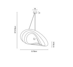 Suspension*Market Set Suspension, Selenitis D78, filin,, Ø78cm, H16cm - blanc