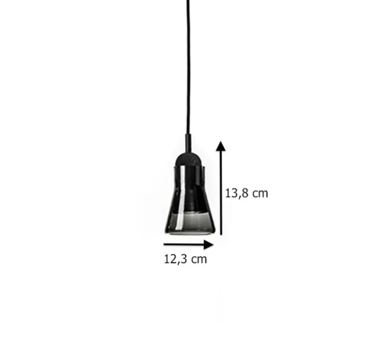 Suspension, Shadows, gris fumé, dimmable, H13,8cm, Ø10,8cm - Brokis