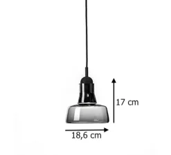Suspension*Brokis Suspension, Shadows, ,dimmable, Ø18,6cm, H17cm - gris fumé