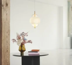 Suspension*Design by us Suspension, Shahin, , Ø23cm, H39cm - Opal, doré, transparent