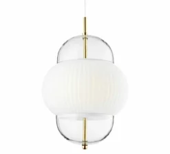 Suspension*Design by us Suspension, Shahin XL, , Ø38cm, H65cm - Opal, doré, transparent