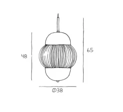 Suspension*Design by us Suspension, Shahin XL, , Ø38cm, H65cm - Opal, doré, transparent