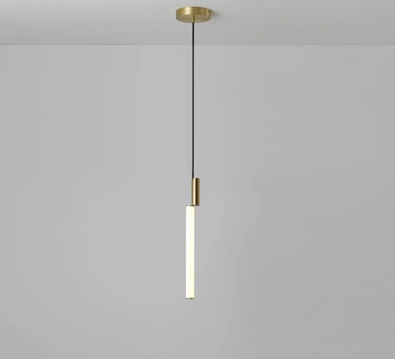 Suspension*CVL Suspension, Signal V540, laiton satiné, LED, 2700K, 1300lm, Ø40cm, H54cm - Blanc et laiton