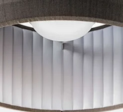 Suspension, Silenzio D79/120c, gris clair, acoustique, LED, dimmable DALI/Push, 3000K, Ø117cm, H45cm - Luceplan