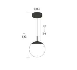 Suspension*Fermob Suspension, Simple D25 MOOON! , , IP42, LED, 5000K, 1000 lm, Ø25cm, H123cm - Cerise Noire