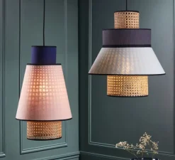 Suspension*Market Set Suspension, Singapour GM, , cannage, L42cm, Ø44cm - vert amande, gris