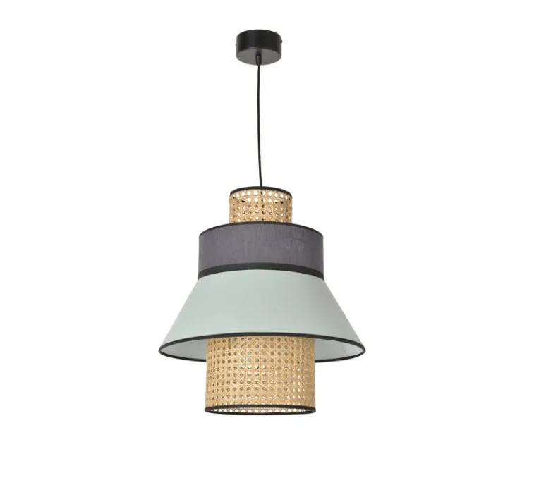 Suspension*Market Set Suspension, Singapour GM, , cannage, L42cm, Ø44cm - vert amande, gris