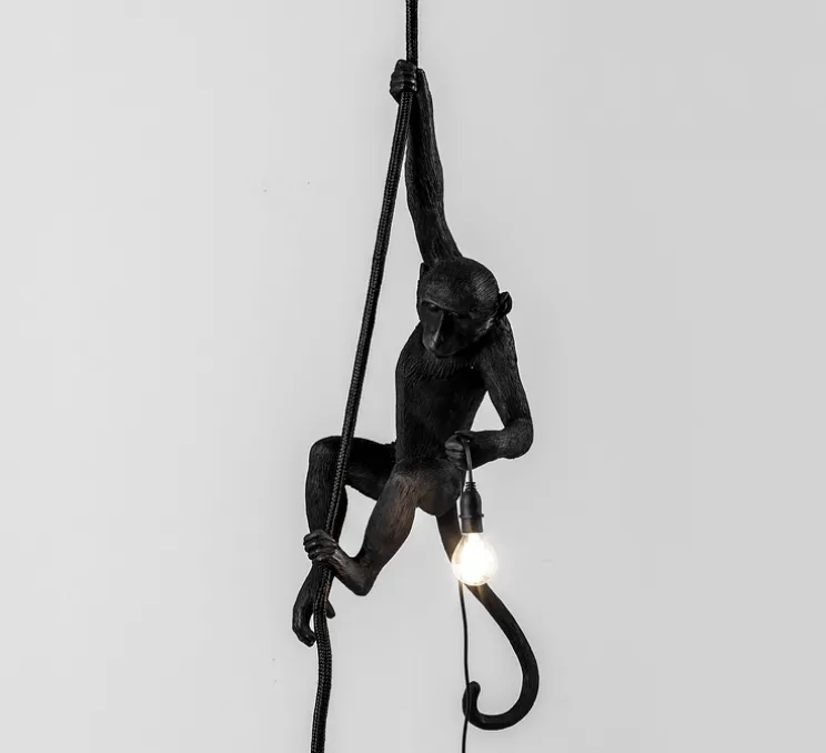 Suspension, Singe, Monkey Ceiling, noir, IP44, H76cm, Outdoor - Seletti
