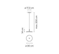 Suspension*Vibia Suspension, Skan 0270, , LED, 2700K, 712lm, Ø30cm, H14cm - rouge terre